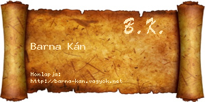 Barna Kán névjegykártya